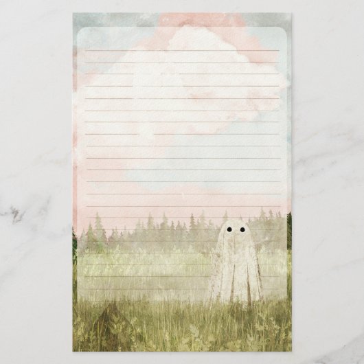 Cotton Candy Skies - Cute Ghost Lined Briefpapier (Vorderseite)