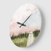 Cotton Candy Skies Große Wanduhr (Winkel)