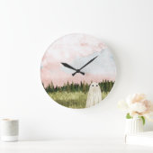 Cotton Candy Skies Große Wanduhr (Zuhause)