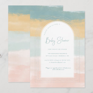 Cotton Candy Sky Regenbogen-Baby-Party Einladung
