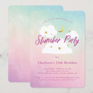 Cotton Candy Sky Slumber Party Einladung