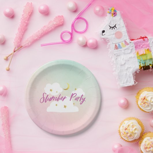 Cotton Candy Sky Slumber Party Einladung Pappteller (Party)
