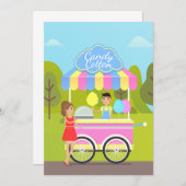Cotton Candy Street Food Einladung (Vorne/Hinten)