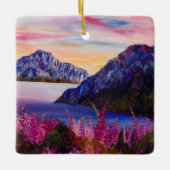 Cotton Candy Sunset Keramikornament (Vorderseite)