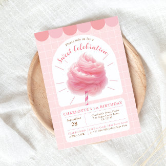 Cotton Candy Sweet Celebration Pink Einladung