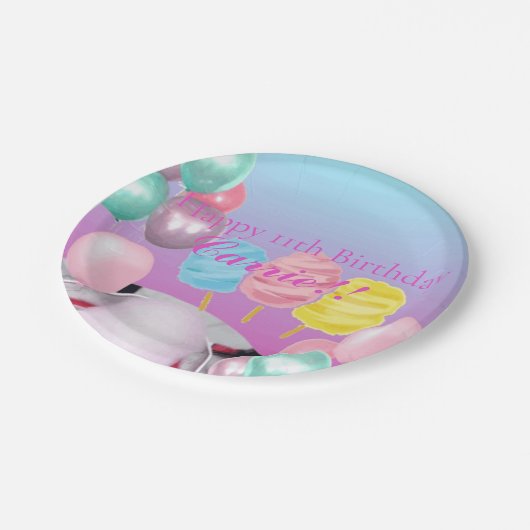 Cotton Candy Theme Pappteller (Schrägansicht)