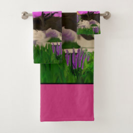 Cotton Candy Trees Abstrakte Kunst Badhandtuch Set