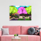 Cotton Candy Trees Abstrakte Kunst Leinwanddruck (Insitu (Wohnzimmer))
