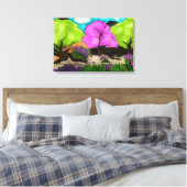 Cotton Candy Trees Abstrakte Kunst Leinwanddruck (Insitu (Schlafzimmer))