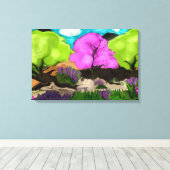 Cotton Candy Trees Abstrakte Kunst Leinwanddruck (Insitu (Holzboden))