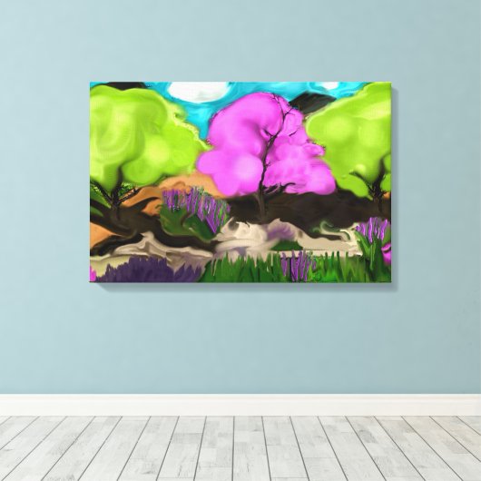 Cotton Candy Trees Abstrakte Kunst Leinwanddruck (Insitu (Holzboden))