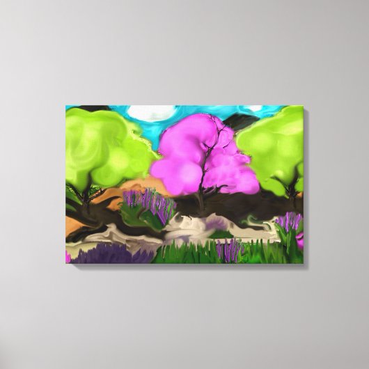 Cotton Candy Trees Abstrakte Kunst Leinwanddruck (Vorderseite)