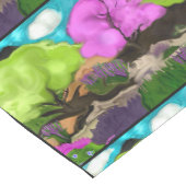 Cotton Candy Trees Abstrakte Kunst Mittelgroßer Tischläufer (Ecke)