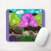 Cotton Candy Trees Abstrakte Kunst Mousepad (Mit Mouse)