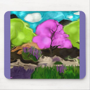 Cotton Candy Trees Abstrakte Kunst Mousepad