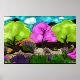 Cotton Candy Trees Abstrakte Kunst Poster