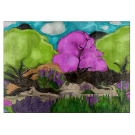 Cotton Candy Trees Abstrakte Kunst Schneidebrett