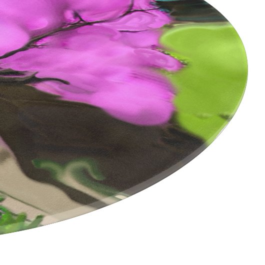 Cotton Candy Trees Abstrakte Kunst Schneidebrett (Ecke)