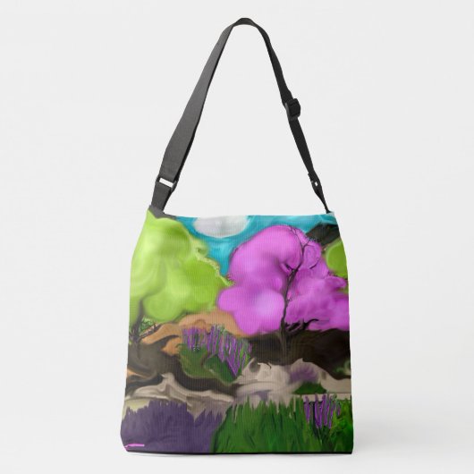 Cotton Candy Trees Abstrakte Kunst Tragetaschen Mit Langen Trägern (Rückseite)