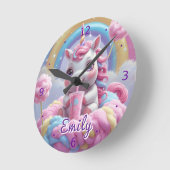 Cotton Candy Unicoring Wall Clock - bearbeitbarer Runde Wanduhr (Winkel)