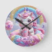 Cotton Candy Unicoring Wall Clock - bearbeitbarer Runde Wanduhr (Vorderseite)
