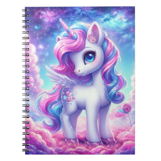 Cotton Candy Unicorn Journal-Notebook Notizblock (Vorderseite)