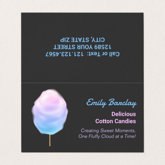 Cotton Candy Visitenkarten (Außenseite Aufgefaltet)