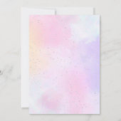 Cotton Candy Watercolor Girls 3rd Birthday Balloon Einladung (Rückseite)