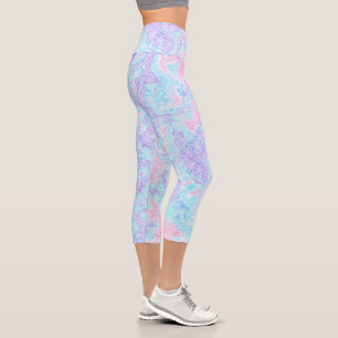 Cotton Candy Wirbel  Capri Leggings