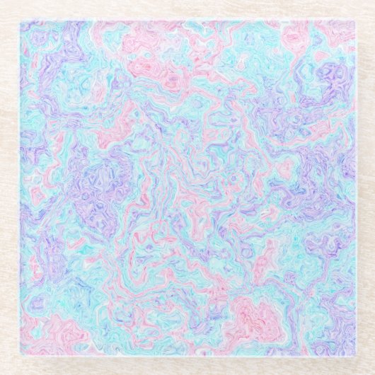 Cotton Candy Wirbel Glasuntersetzer (Vorderseite)