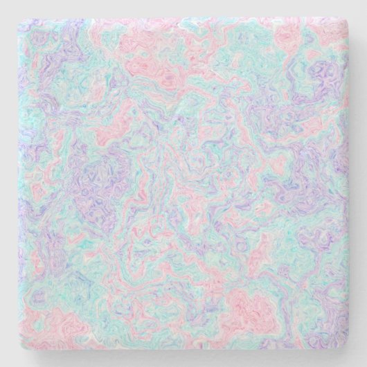 Cotton Candy Wirbel Steinuntersetzer (Vorderseite)
