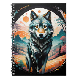 "Cotton Candy Wolf" Art Spiral Notebook Notizblock