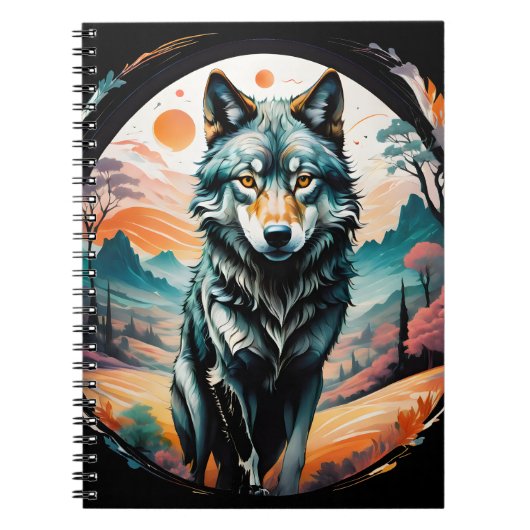 "Cotton Candy Wolf" Art Spiral Notebook Notizblock (Vorderseite)