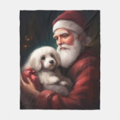 Cotton de Tulear mit Weihnachtsfeiertag des Weihna Fleecedecke (Vorderseite)