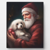 Cotton de Tulear mit Weihnachtsfeiertag des Weihna Fotoplatte (Vorderseite)