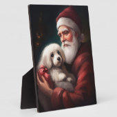 Cotton de Tulear mit Weihnachtsfeiertag des Weihna Fotoplatte (Seite)