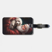 Cotton de Tulear mit Weihnachtsfeiertag des Weihna Gepäckanhänger (Rückseite horizontal)