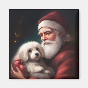 Cotton de Tulear mit Weihnachtsfeiertag des Weihna Magnet