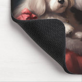 Cotton de Tulear mit Weihnachtsfeiertag des Weihna Mousepad (Ecke)