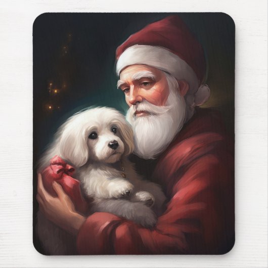 Cotton de Tulear mit Weihnachtsfeiertag des Weihna Mousepad (Vorne)