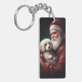 Cotton de Tulear mit Weihnachtsfeiertag des Weihna Schlüsselanhänger (Vorderseite links)