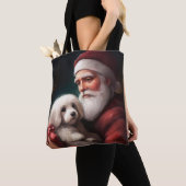 Cotton de Tulear mit Weihnachtsfeiertag des Weihna Tasche (Von Nahem)