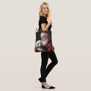 Cotton de Tulear mit Weihnachtsfeiertag des Weihna Tasche