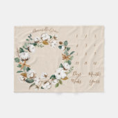 Cotton Eucalyptus Wreath Monthly Baby Milestone Fleecedecke (Vorderseite (Horizontal))