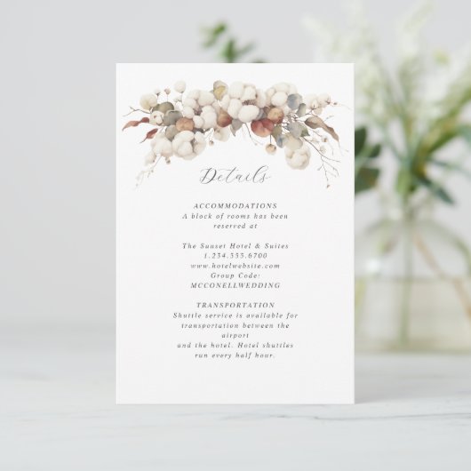 Cotton & Eukalyptus Details Karte (Stehend Vorderseite)