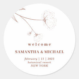 Cotton Floral Terracotta Indie Begrüßung Runder Aufkleber