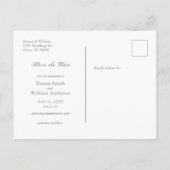 Cotton Garden Wreath White Save the Date Ankündigungspostkarte (Rückseite)