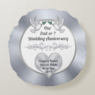 Cotton Geschenke für das 2. Jubiläum, Cotton Pillo Rundes Kissen