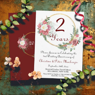 Cotton Hochzeitstag Rose Gold Frame Einladung