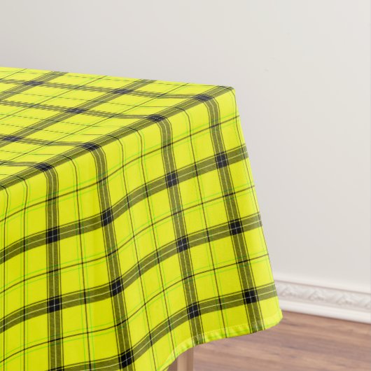 Cotton Karo & Black Lines | Gelber Tartan Kariert Tischdecke (Beispiel)